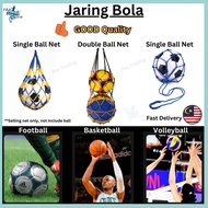 Ball Storage Bag Single Ball Beg Bola Sepak Net Bag Carry Double Balls Beg Jaring Bola Basketball Ba