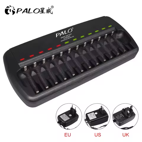 PALO 6/8/12/16/24 slots Fast Smart Intelligent charger AA AAA battery charger for 1.2V AA AAA NiMH N