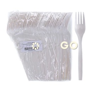 MTRADE Disposable 6.5 Inch Eco Biodegradable Forks (Corn Starch) 50 Pcs