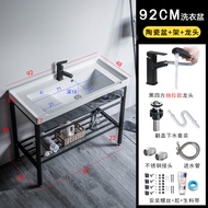 Laundry Tub with Washboard Ceramic Integrated Bathroom Laundry Tub Stainless Steel Laundry Inter-Pla