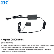 JJC AC Adapter and DC Coupler Kit Replace LP-E17 For Canon EOS R100 R8 R50 R10 RP 77D 200D 200DII 25