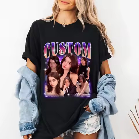 Custom Girlfriend Shirt, Boyfriend Shirt with Girlfriend Face,Custom Image Wife Tee,Bachelorette Sur