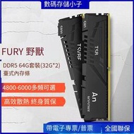 【華鐸科技】Fury野獸64G 條DDR5內存條4800 5200 5600 6000臺式32GX2