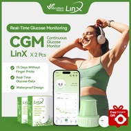 LinX CGM Glucose Monitoring Set 2Sets Continuous Glucose Meter No Finger Pricking for 30 Days