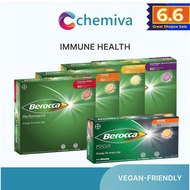Berocca Performance Effervescent [Vitamin B & C & Minerals] 4-in-1, Mango Orange, Orange, Blackcurra