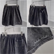 INDI Gray Wash Elastic Shorts unisex Men and Women Jaystoree Elastic Waist Pants