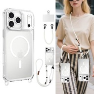 【全新升級掛繩】iPhone 17 Pro Max Case 手機殼 MagSafe磁吸 帶長掛繩和短掛繩 電話保護殼 透明