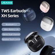USAMS XH BT 5.1 AAC SBC TWS Earbuds Touch Control 28h Battery Life Earphone HiFi 3D Stereo Headset