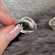 S999 Pure Silver Snake Ring Female Niche Design High-End Heavy Industry Snake Shape Open Ring Y9.22 