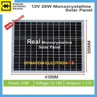 18V 20W Monocrystalline A-Grad Solar Panel 12V Battery Solar Charger [Panel Suria]