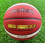 บาสเกตบอลหนังพียู (PU) Molten B7G3200 สีส้ม เบอร์ 7 รับประกันของแท้ 100% ( ฟรีตาข่ายใส่บอล + เข็มเติ