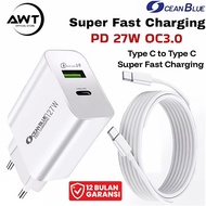 HP SAMSUNG IPHONE OCEANBLUE Charger Adapter 27W QC 3.0 USB Type C 1.8m Samsunghp Super Fast Charging