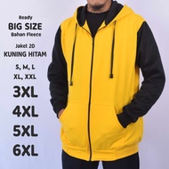 Jaket Jumbo Lelaki 2D Yellow Black Jumbo Hoodie Jacket BIG Size S M L XL XXL 3XL 4XL 5XL 6XL