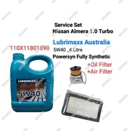 Nissan Almera 1.0 Turbo2021-23 Service Set (Lubrimaxx 5W40-4L Engine Oil +Oil Filter 15209-00Q0F+Air