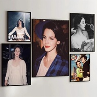 Lana Del Rey Retro Poster Art  DIY Kraft Paper Sticker for Room Bar Cafe Wall Decor  Aesthetic Singe