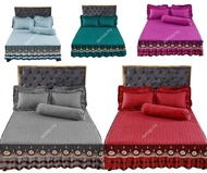 Hadiah Cadar KAWIN Ropol COTTON 7IN1 FULL QUEEN SET Pengantin Cotton Lace Cadar Ropol Set Cadar Skir