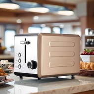 Electric 2-Slice Stainless Steel Toaster Auto Shut-Off Pop-Up Kitchen Appliance for Home Hotel Use f