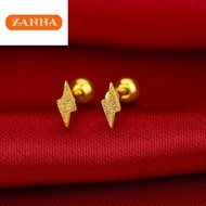 anting2 emas 916 indian gold subang mas korea cop 916 original four-piece earrings fashion versatile small stud earrings  korean style festive earrings for women anting titanium wanita anti karat 耳针耳环防过敏 女