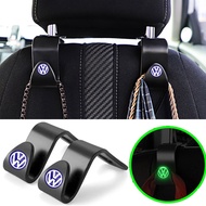 Car Luminous Multifunctional Hooks Auto Logo Hidden Seat Rear Hooks Decoration Accessories for Volks