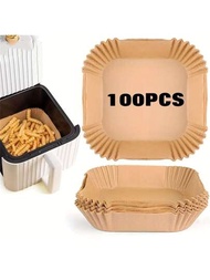 50/100入組空氣炸鍋烘焙紙紙,穿孔烤盤紙適用於空氣炸鍋,蒸籃子,