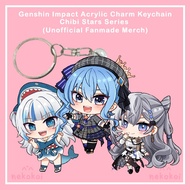 Hololive Acrylic Charm Keychain Hoshimachi Suise, Gawr Gura, Vestia Zeta [unofficial merch]