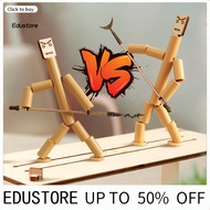<COD> Bamboo Toy Bamboo Man Board Game Set of 2 Bamboo Man Battle Toys with Weapon Accessories Rope-
