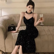 Sequined Fishtail Dress - Luxurious Sequin Fabric for a Slender Look