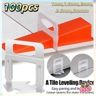 CHERRY 100pcs Ceramic Leveler, DIY Clamp Reusable Tile Spacers,  Thickened Professional Locator Spac