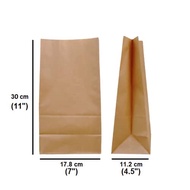 Beg Kertas [BROWN / WHITE] SOS Paper Bag / Kraft Brown Paper Bag Block Bottom/ Food Wrapprer Paper B