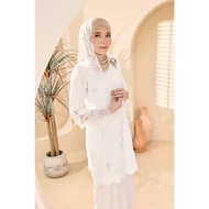 RESTOCK BY EARLY JAN'26 ELLORA LACE SCALLOP KURUNG MODEN PUTIH OFF WHITE SANDING NIKAH TUNANG RAYA 2