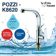 Kitchen tap, Pozzi brand model k8620 Water tap with  Brass Stainless