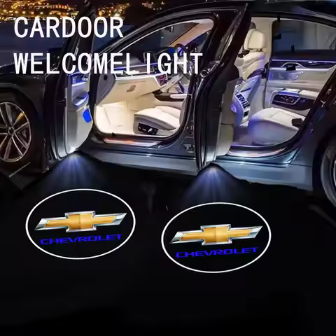 LED Car Door Welcome Light Decoration Light Car Badge logo For Chevrolet Cruze Impala Malibu Silvera