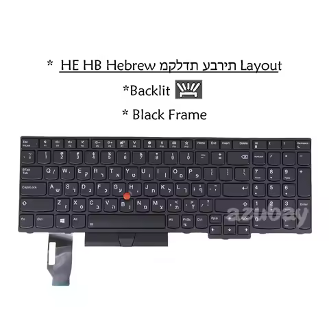 For Lenovo ThinkPad Backlit Keyboard Hebrew Layout Compatible with L580 E580 E585 T590 L590 E590 E59