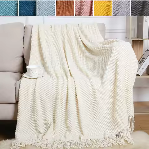 Sofa Blanket Tassel Air Conditioning Nap Blanket Hotel Bed Summer Bed Tail Blanket Manta Del Sofá Pa