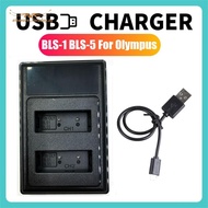 [eleanore_faraday.] BLS-1 BLS-5 USB Dual Battery Charger for  Camera PS-BLS1 BLS-50 PS-BLS5 -D E-M10