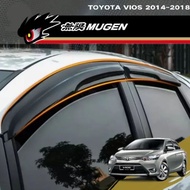 Toyota Vios 2014 To 2018 Door Visor Mugen Style 8 cm Width 1.8 mm Thickness