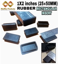 1x2 inches (25x50MM)  RECTANGULAR INSERT HEAVY DUTY Tubular Rubber Footings /Stopper(sold by 4/12/20