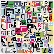 100 Keping Pelekat Huruf Abjad A-Z, Kupas Pelekat Vinil dan Huruf Kayu, Pelekat Tersuai Kalis Air un