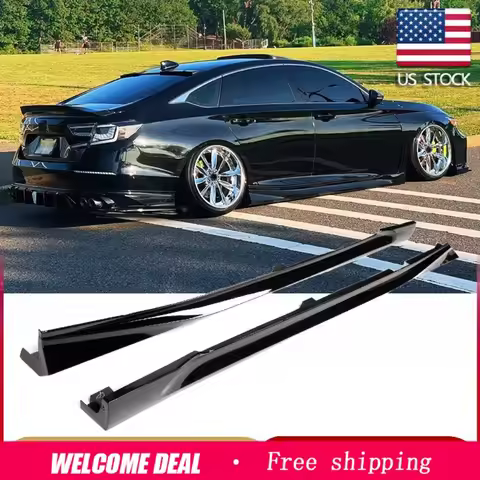 For Honda Accord 2018-2022 Yofer Gloss Black Side Skirt Extension Lip Body Kit