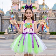 Disney Toy Story Buzz Lightyear Costume for Girls Kids Lined Tutu Dress Christmas Halloween Birthday