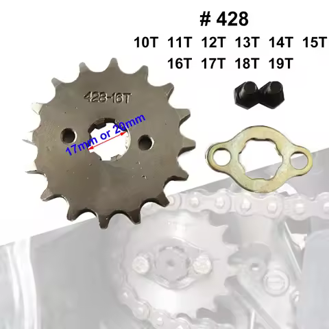 428# 17mm/20mm 10T-19T Front Engine Sprocket For KAYO BSE SSR SDG Dirt Pit Bike ATV Quad Go Kart Mop