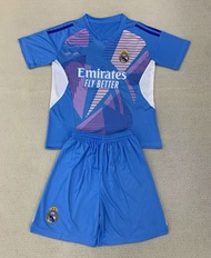 Real Madrid Sky Blue Short-Sleeved Jersey 2425 Football Suit Mens Suit Custom Printing Character Qui