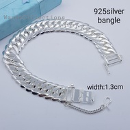 (SS360)Original 925silver bangle for men gelang tangan lelaki