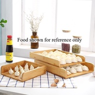 [Wooden Plate] Bamboo Wooden Dumpling Tray Household Restaurant Bamboo Dumpling Plate Wooden Fried D