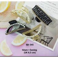 PUTIH HITAM Minmin pearl love shape hair clip Uk 13 cm There are 3 colors black, brown and white Col