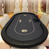 Aohuang new oval Texas Hold 'em table folding professional club event table spot can be customized.