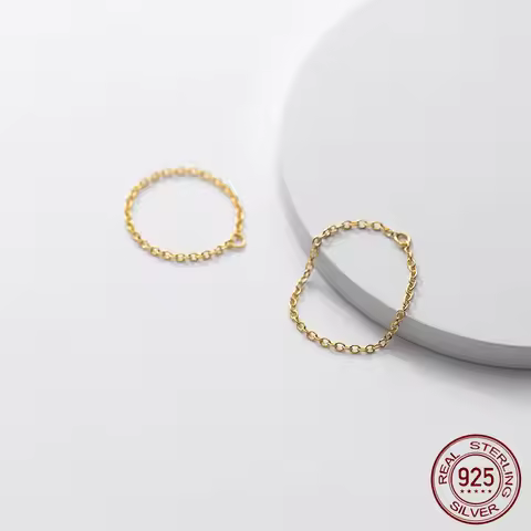 US-Size 49-60mm Minimalist Silver Ring Korean 925 Women Finger Rings For Women 925 Silver Jewelry Ch