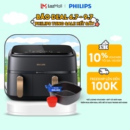 Nồi Chiên Không Dầu Hai Ngăn Hai Giỏ Chiên Dual Basket Philips NA352/00 - Tổng Dung Tích 9L - Hàng P