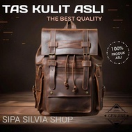 Crazy hourse cowhide men's work backpack