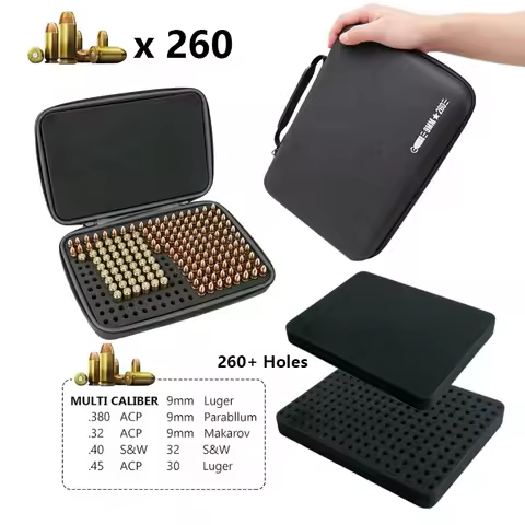 260 Ammunition Rounds Case,for 9Mm, .22Lr, And.223Cal Ammunition Caliber,for Easy Transport of Bulle